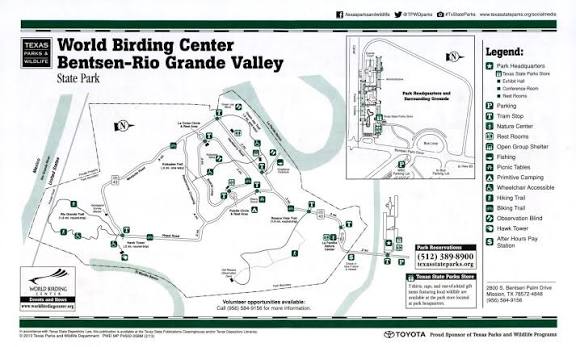 World Birding Center Bentsen-Rio Grande Valley State Park trail map